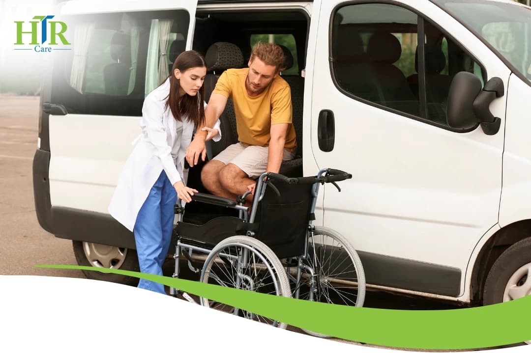 Support worker helping person at home — disability care in London